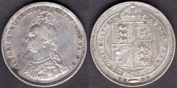 Victoria. Shilling 1887   dy23575