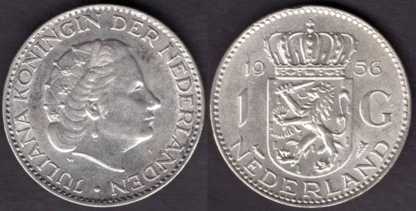 Netherlands. One Guilder 1956.   dy23583