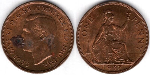 George VI. Penny 1937      dy23643