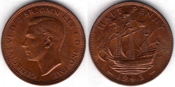 George VI. Halfpenny 1943      dy23645