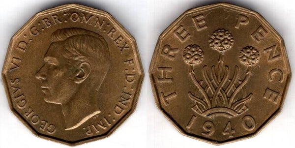 George VI. Threepence 1940        dy23647