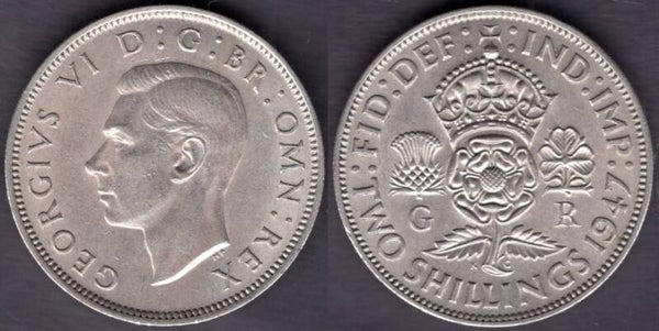 George VI. Florin 1947    dy23652
