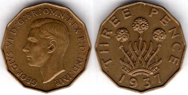 George VI. Threepence 1937        dy23654