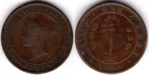 Ceylon. Cent 1870.  dy23663