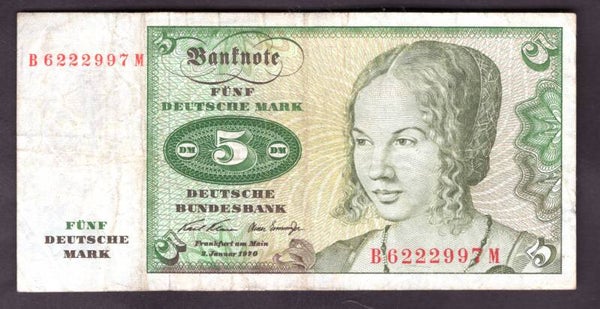 West Germany. 5DM 1970  Fine.  dy23684
