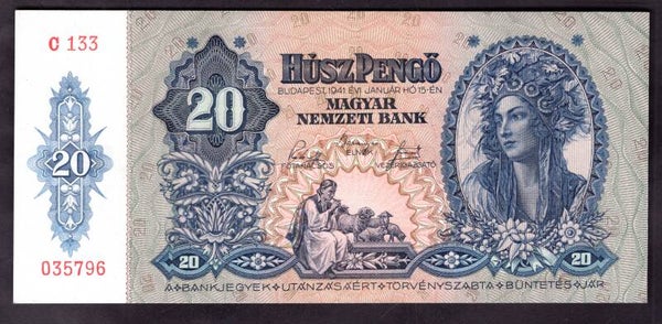 Hungary. 20 Pengo 1941 AU.   dy23685