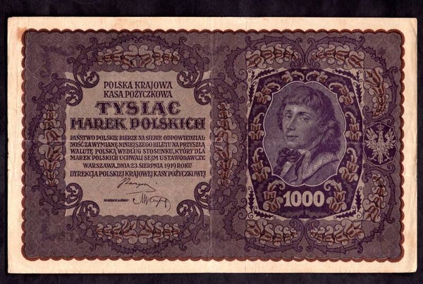 Poland. 1,000 Marek 933,417  Crisp VF.  dy23720