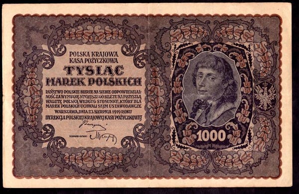 Poland. 1,000 Marek III Serja AE 760039  Crisp GVF.  dy23721