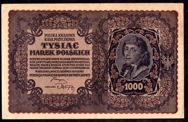 Poland. 1,000 Marek III Serja AG 529510  Crisp VF-EF.  dy23722