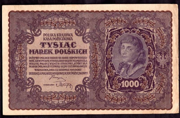 Poland. 1,000 Marek II Serja AL 408,369  Crisp VF.  dy23731