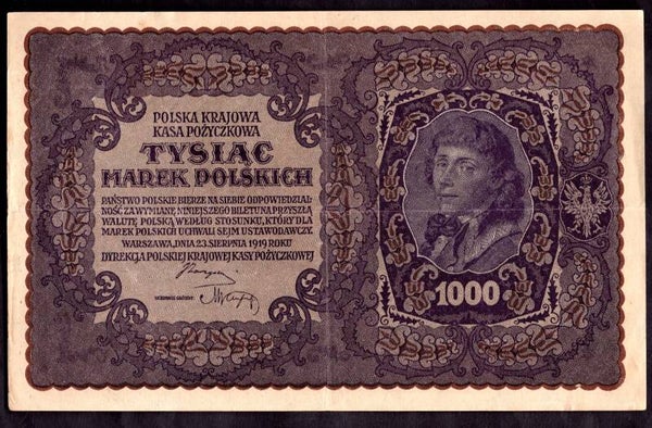 Poland. 1,000 Marek II Serja AG 749,567  Crisp VF-EF.  dy23732