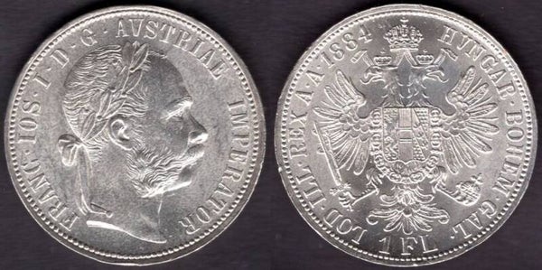 Austria. Florin 1884.     dy23796