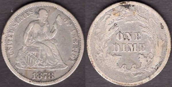 USA. Ten Cents 1878CC Fine.  dy23807