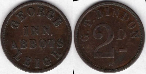 George Inn, Abbots Leigh Near Bristol Pub Token.  dy23808