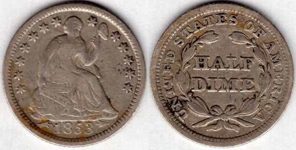 USA. Half Dime 1853P.  dy23810