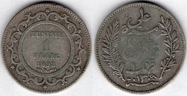 Tunisia. Franc 1892A.  dy23812