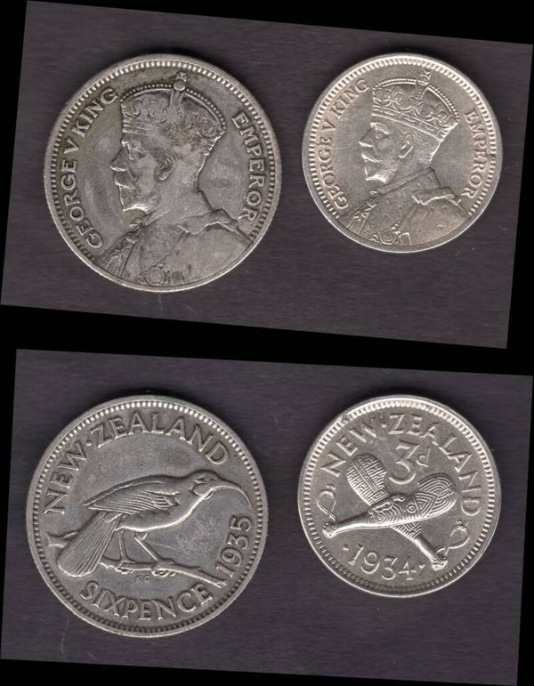 New Zealand. 3d 1934 & 6d 1935 pair.  dy23818