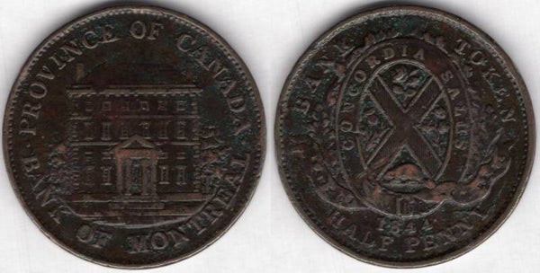 Canada. Bank of Montreal Halfpenny 1844. dy23821