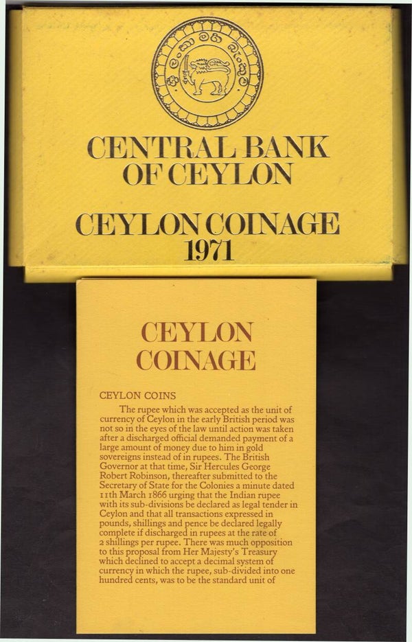 Ceylon. Seven Coin Proof Set 1971.   dy23828