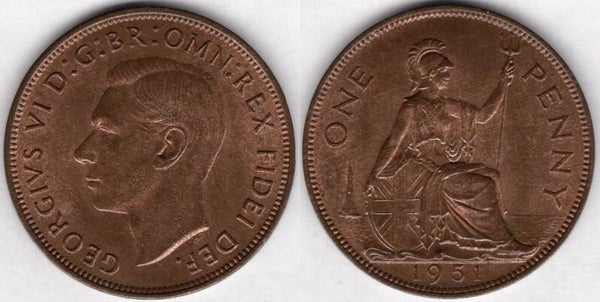 Great Britain. George VI. Penny 1951 GEF.  dy23839