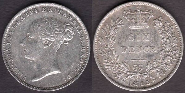 Great Britain. Victoria Sixpence 1855.  dy23842