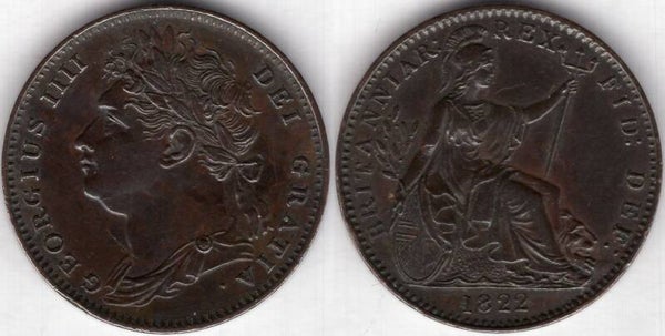 Great Britain. George IIII. Farthing 1822.  dy23844