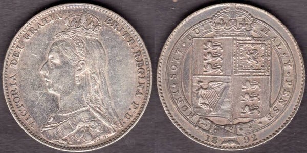 Great Britain. Victoria. Shilling 1892. Heavy clean.  dy23850