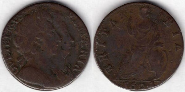 Great Britain. William & Mary. Farthing 1694. dy23853