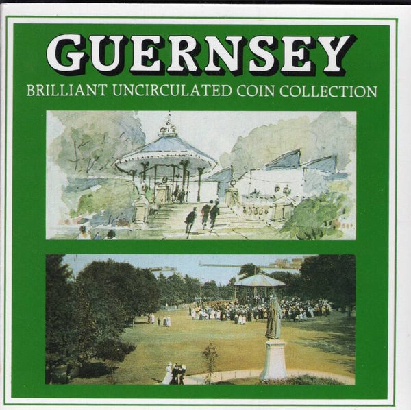 Guernsey. Seven Coin Set 1987 in folder. dy23861