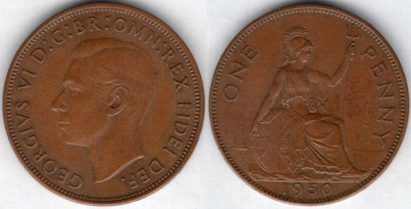 Great Britain. George VI. Penny 1950 GVF+.   dy23863