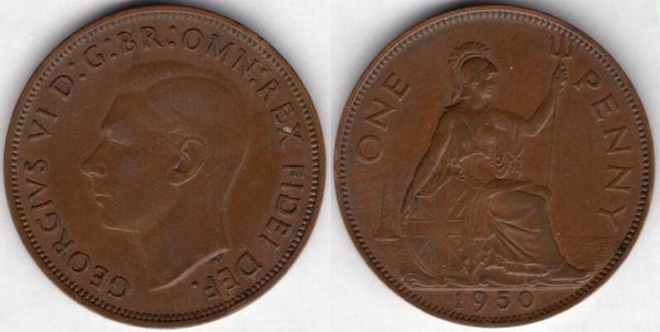 Great Britain. George VI. Penny 1950 NVF.  dy23864
