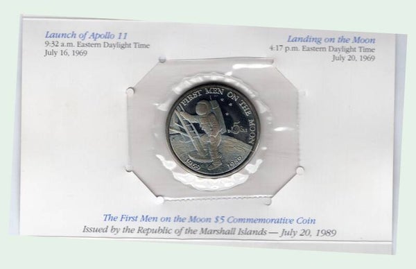 Marshall Islands. First Men on Moon 1969-1989.  dy23873