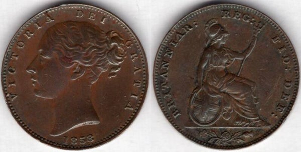 Great Britain. Victoria. Farthing 1858. dy23881