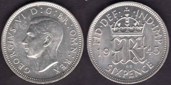 Great Britain. George VI. Sixpence 1945. dy23886