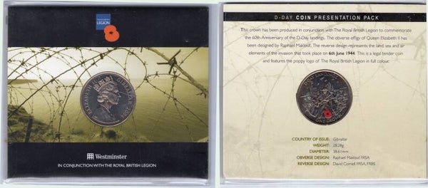 Gibraltar. D-Day Crown 2004 in presentation pack.  dy23889