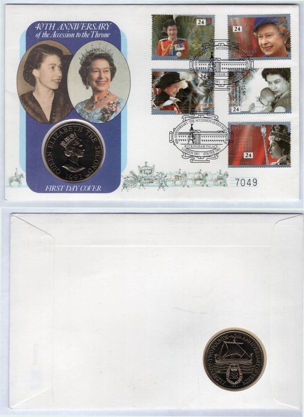 Alderney. £2 & First Day Cover 1992.  dy23890