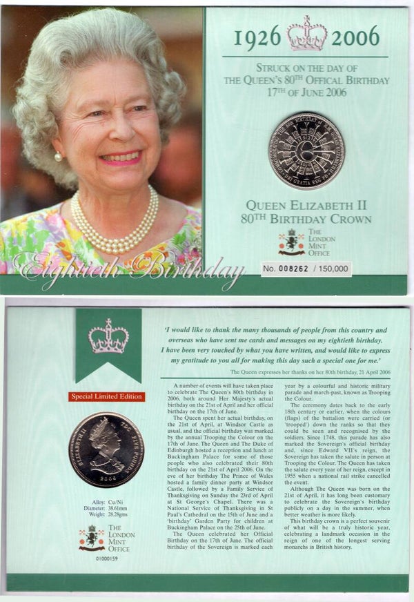 Queen Elizabeth II. 80th Birthday £5 2006.  dy23892
