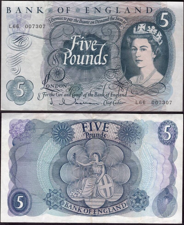 Hollom £5 L66 (1963) £18  dy23911