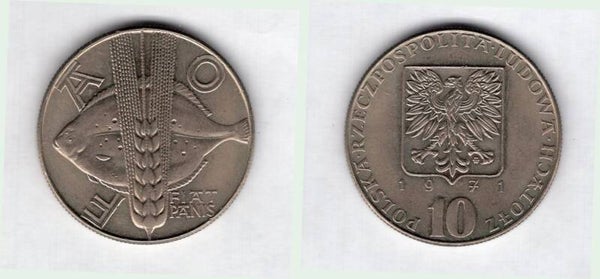 Poland. 10 Zloty 1971.  dy23934