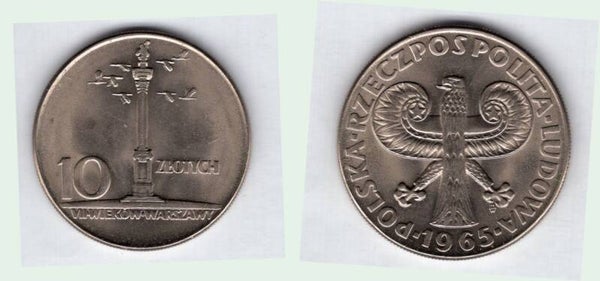 Poland. 10 Zloty 1965.  dy23940