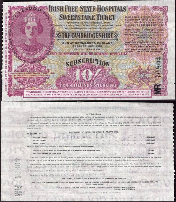 Ireland. Sweepstake Ticket 1936.  dy23948