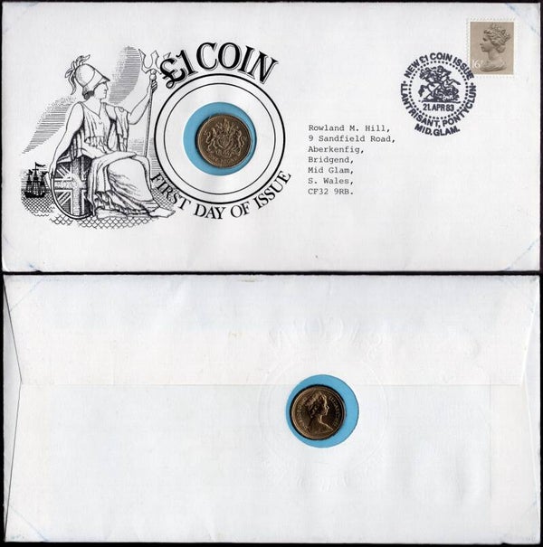 £1 Coin FDC 1983.    dy23966
