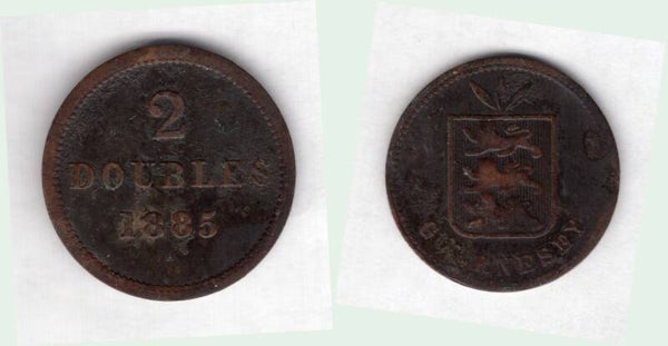 Guernsey. Two Doubles 1885H.  dy23972