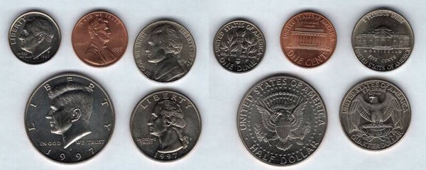 USA. Five Coins 1997 BU.  dy23981