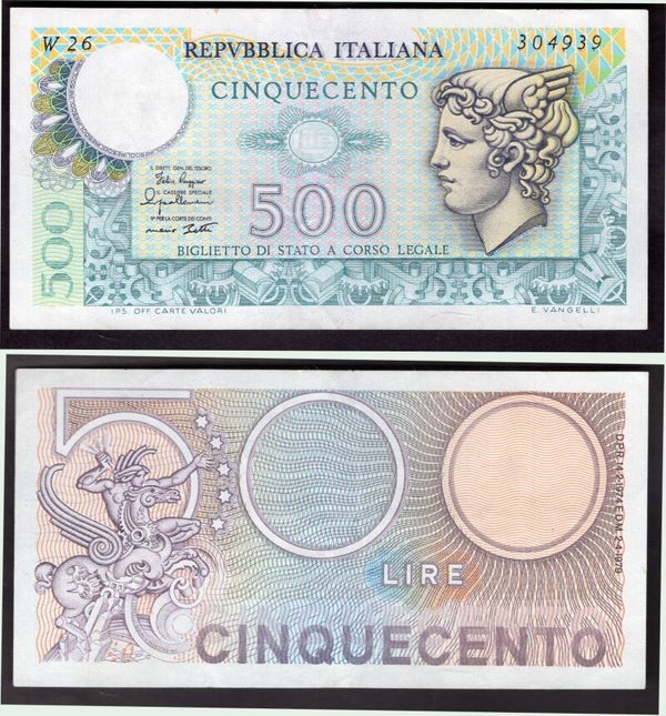 Italy. 500 Lire 1974 Replacement W26 304939 Crisp GVF.  dy24217