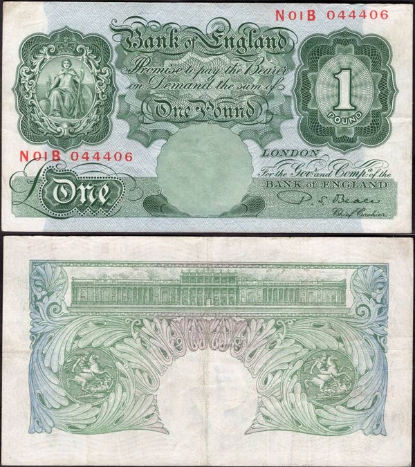 Beale. One Pound (1950) N01B 044406 Good Fine.  dy24446