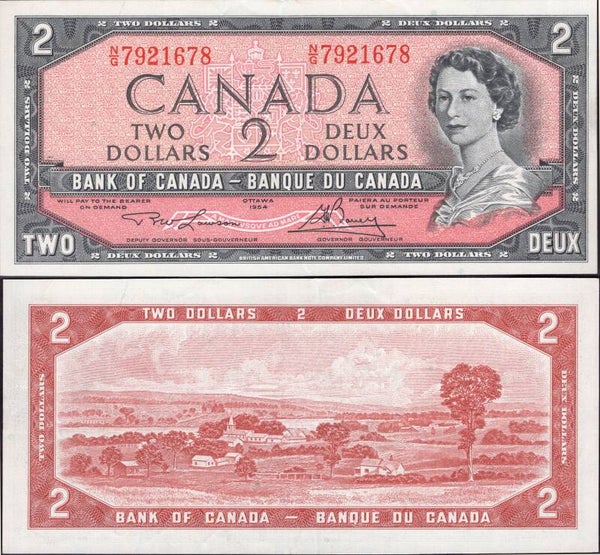 Canada. Two Dollars 1954 (WPM 76d) N/G 7961678 Crisp VF.  dy24447