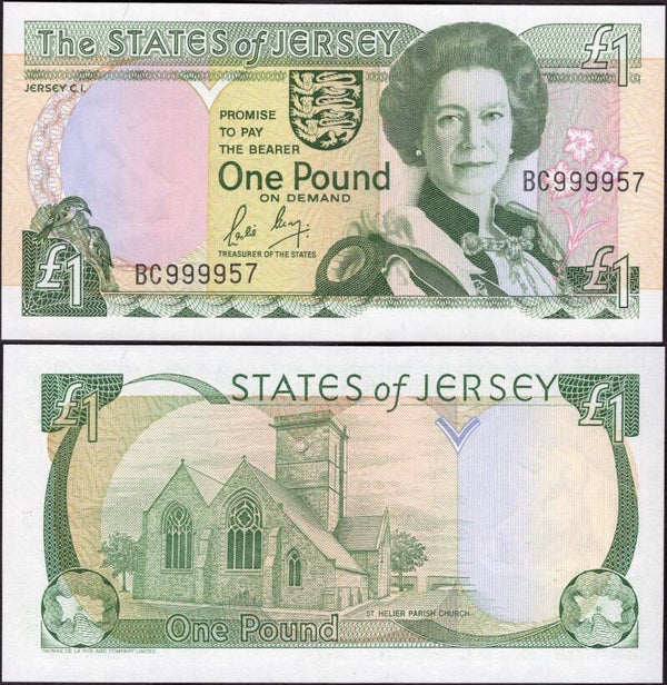 Jersey. One Pound (1989) BC999957. AU+. dy24465