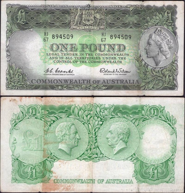 Australia. One Pound (1961-65) HJ/67 894509 . Crisp F-VF  dy24499
