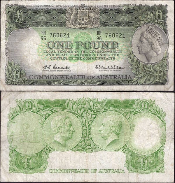 Australia. One Pound (1961-65) HH/96 760621 . Good  dy24500